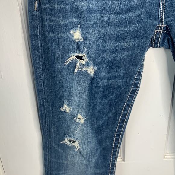 Miss Me Buckle Easy Boot Cut Stretch Bling Pocket Distressed Jeans W-860 Sz 28 - Picture 11 of 13